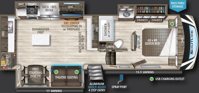 2022 Grand Design Solitude 280RK Floorplan