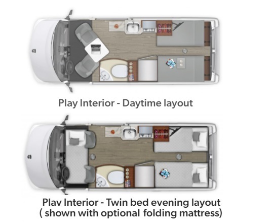 2023 Roadtrek Play Slumber Pop-Top Floorplan