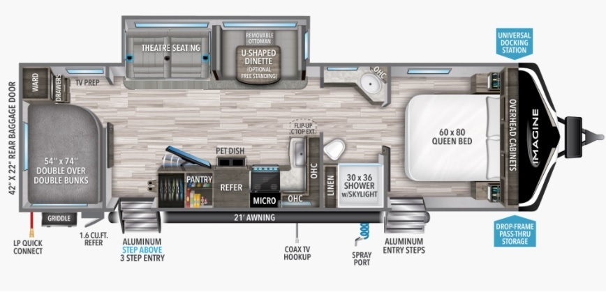 2023 Grand Design Imagine 2910BH Floorplan
