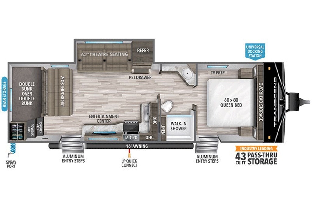 2022 Grand Design Transcend Xplor 265BH Floorplan