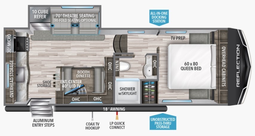 2022 Grand Design Reflection 150 Series 226RK Floorplan