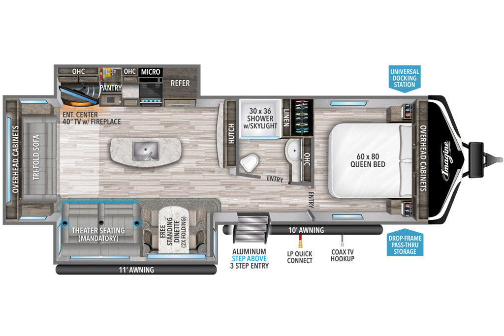 2022 Grand Design Imagine 2970RL Floorplan