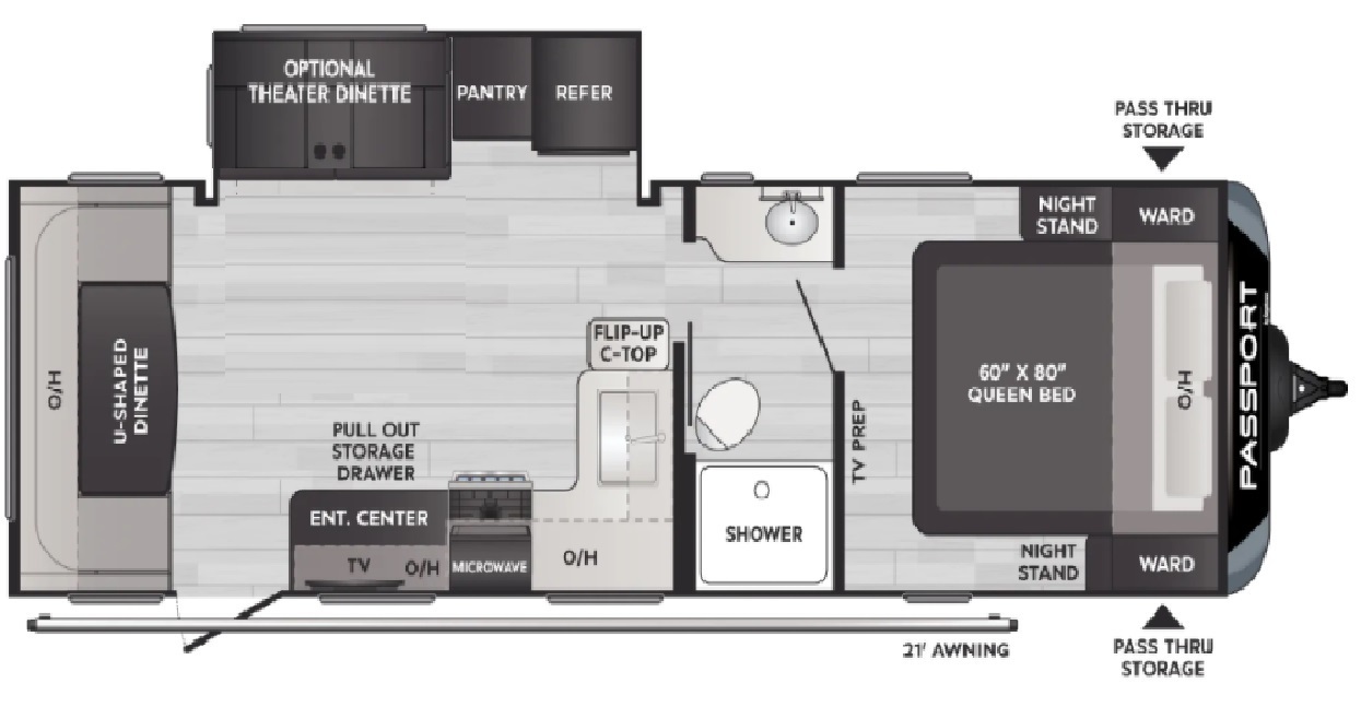 2022 Keystone Passport SL 252RDWE Floorplan