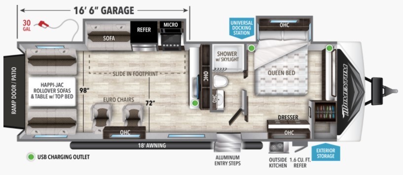 2023 Grand Design Momentum G-Class 29G Floorplan