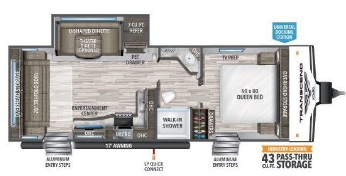 2021 Grand Design Transcend Xplor 245RL Floorplan
