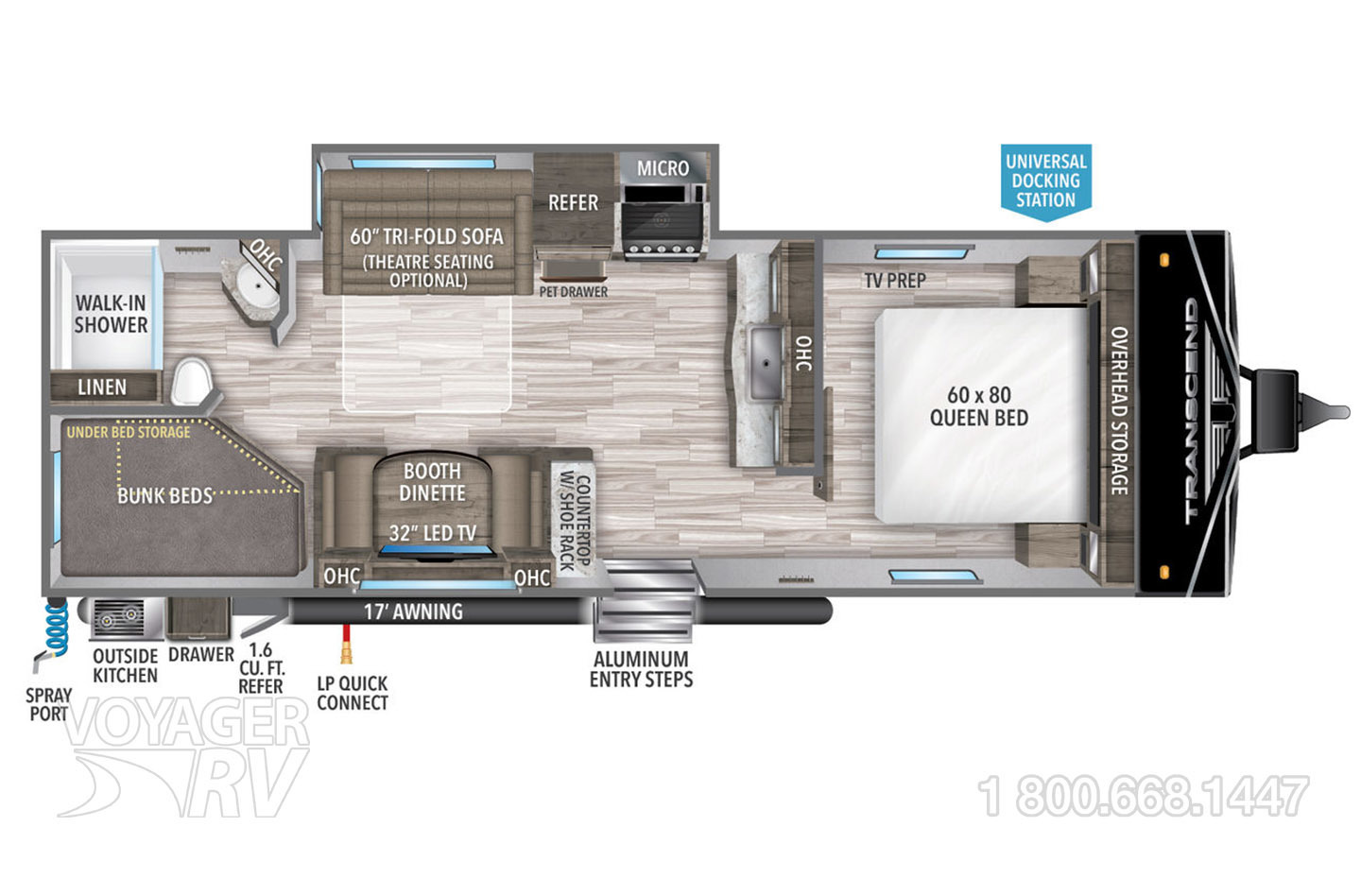 2023 Grand Design Transcend Xplor 261BH Floorplan