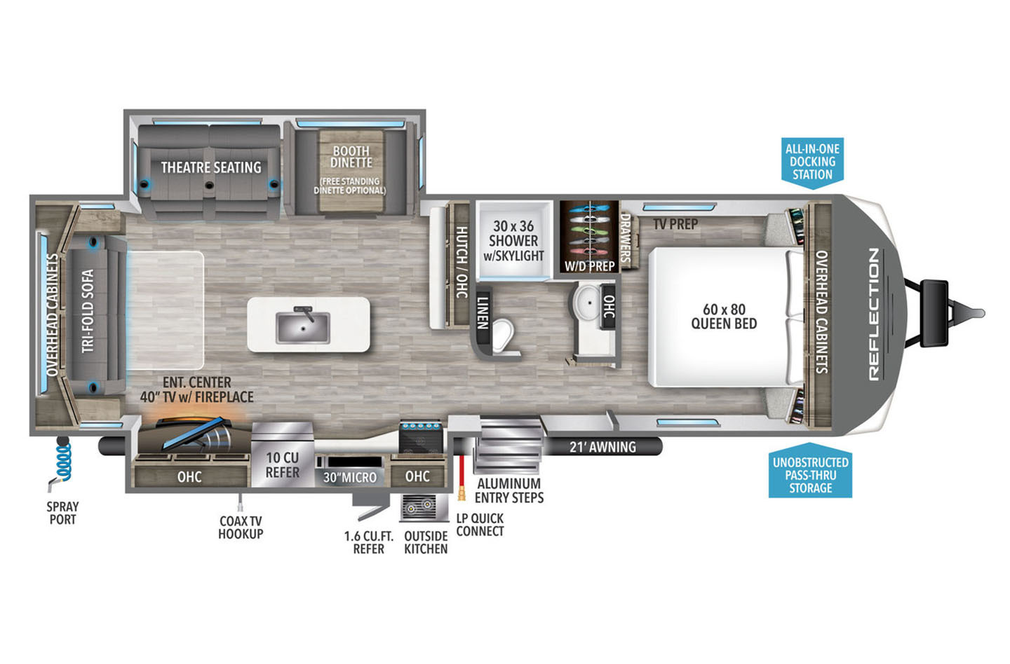 2023 Grand Design Reflection 297RSTS Floorplan