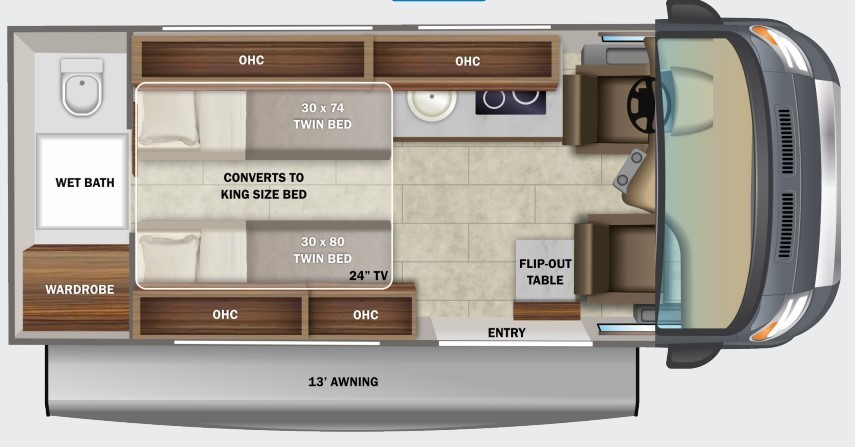 2023 Winnebago Revel 44E 4WD Floorplan