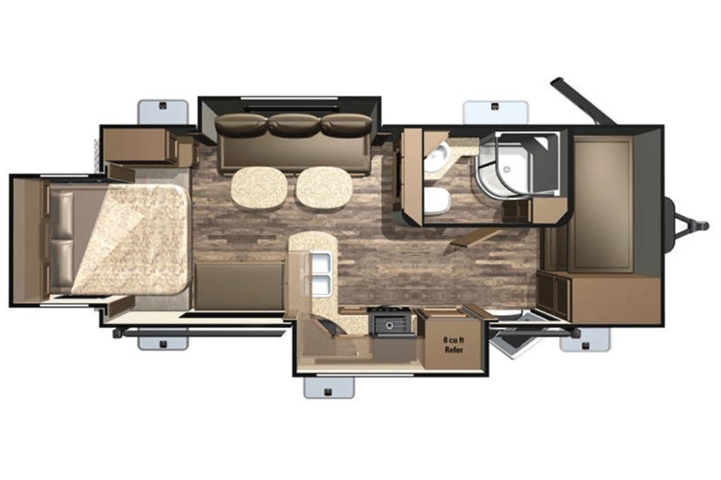 2017 Highland Ridge Open Range Lite 221RQB Floorplan
