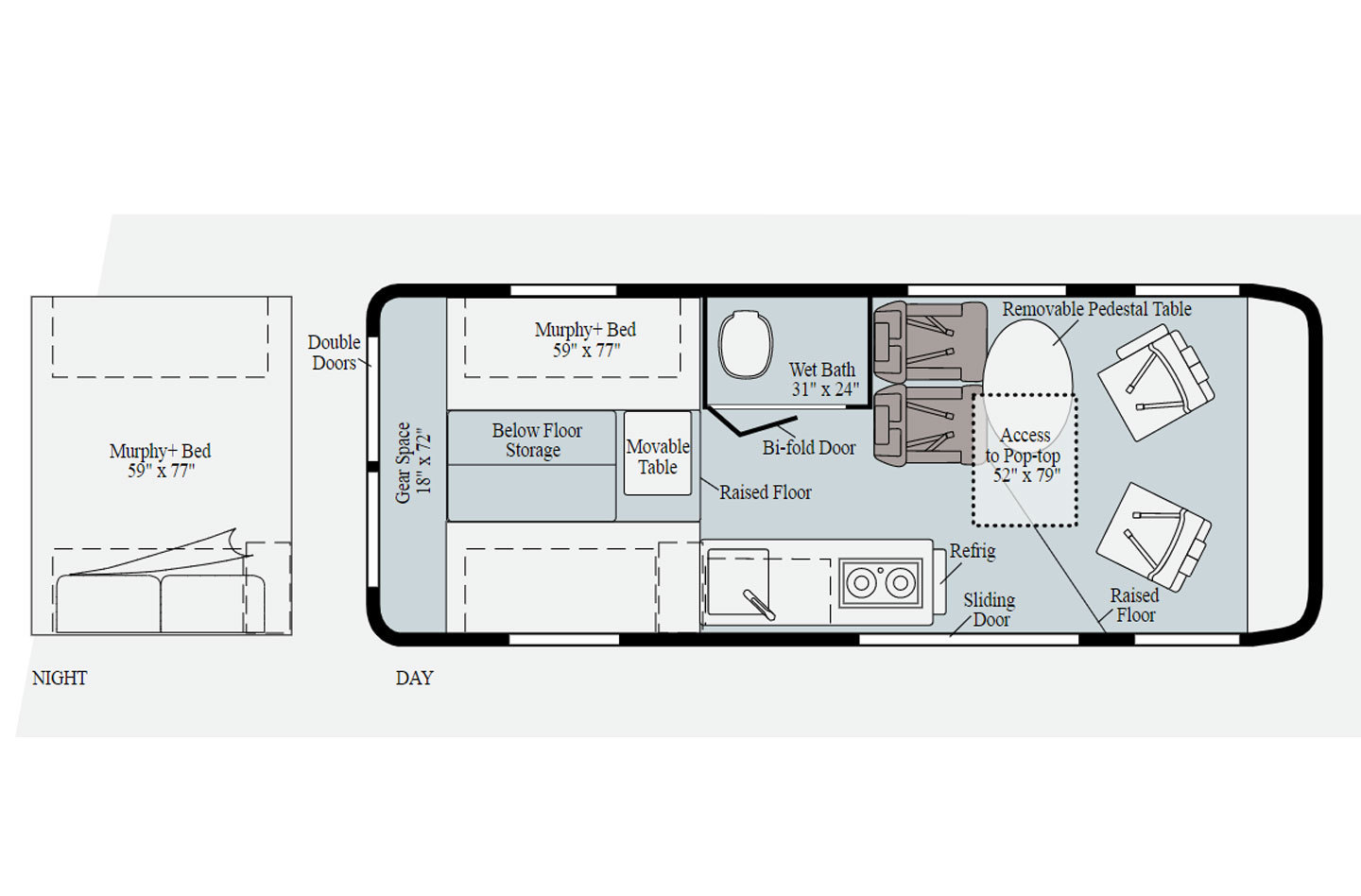 2024 Winnebago Solis Pocket 36A Floorplan