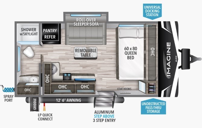 2023 Grand Design Imagine AIM 16ML Off-Grid Floorplan