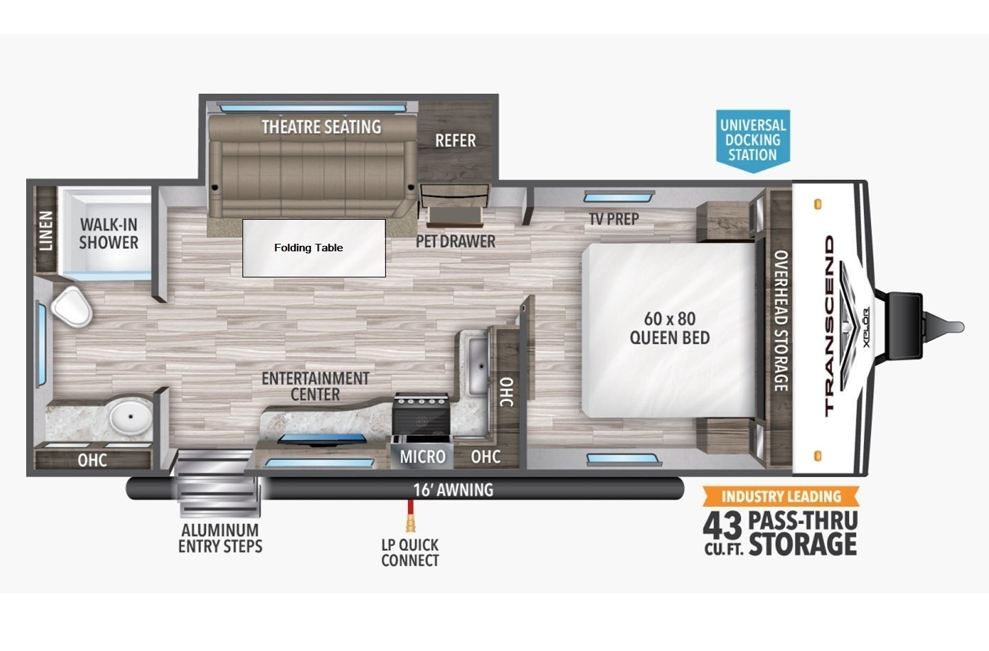2022 Grand Design Transcend Xplor 221RB Floorplan