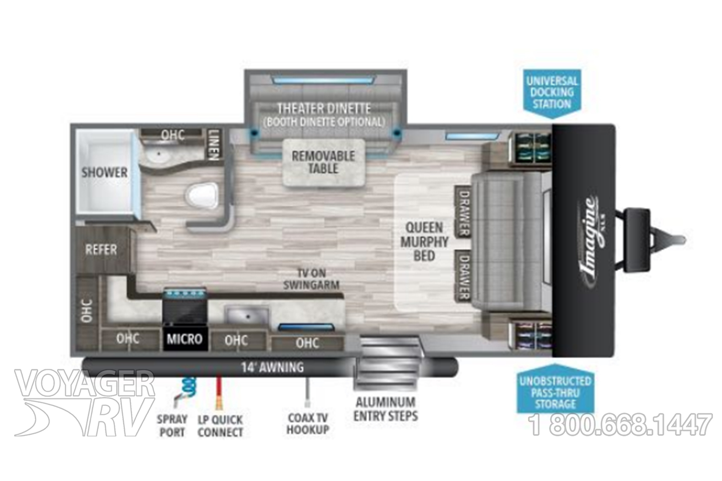 2021 Grand Design Imagine XLS 17MKE  Floorplan