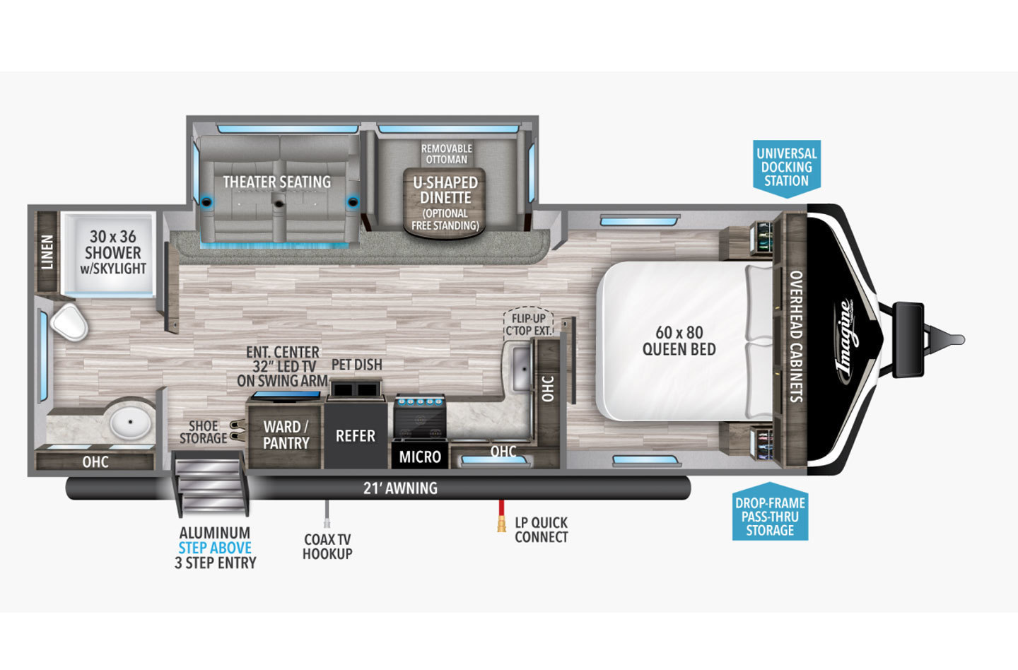 2022 Grand Design Imagine 2600RB Floorplan