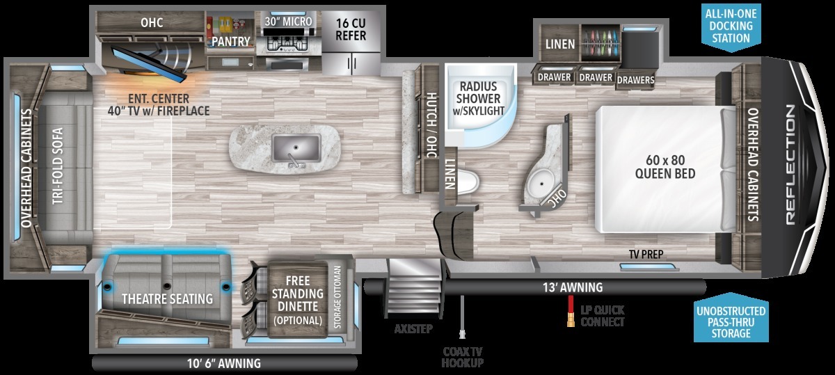 2023 Grand Design Reflection 303RLS Floorplan
