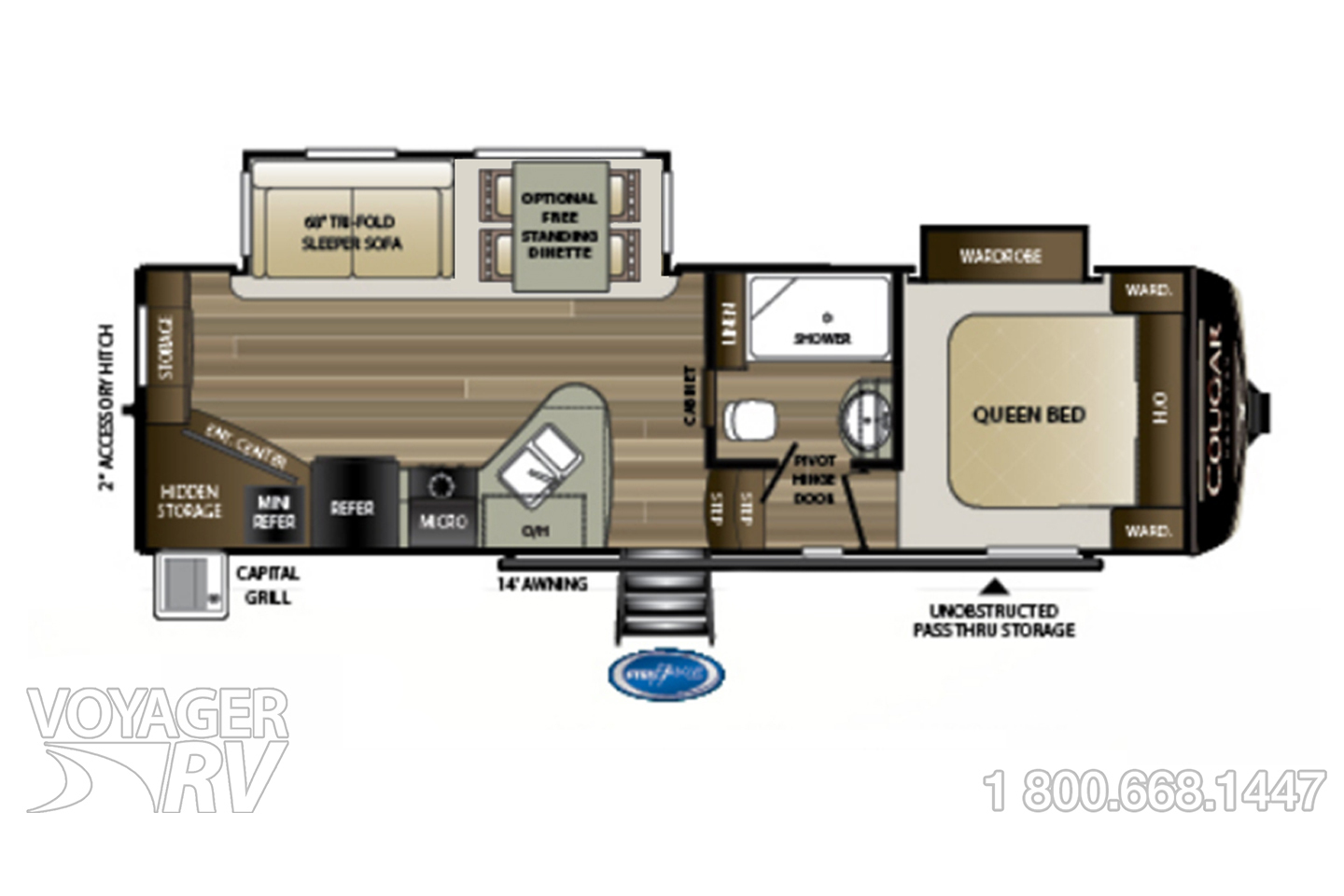 2019 Keystone Cougar 25RESWE Floorplan