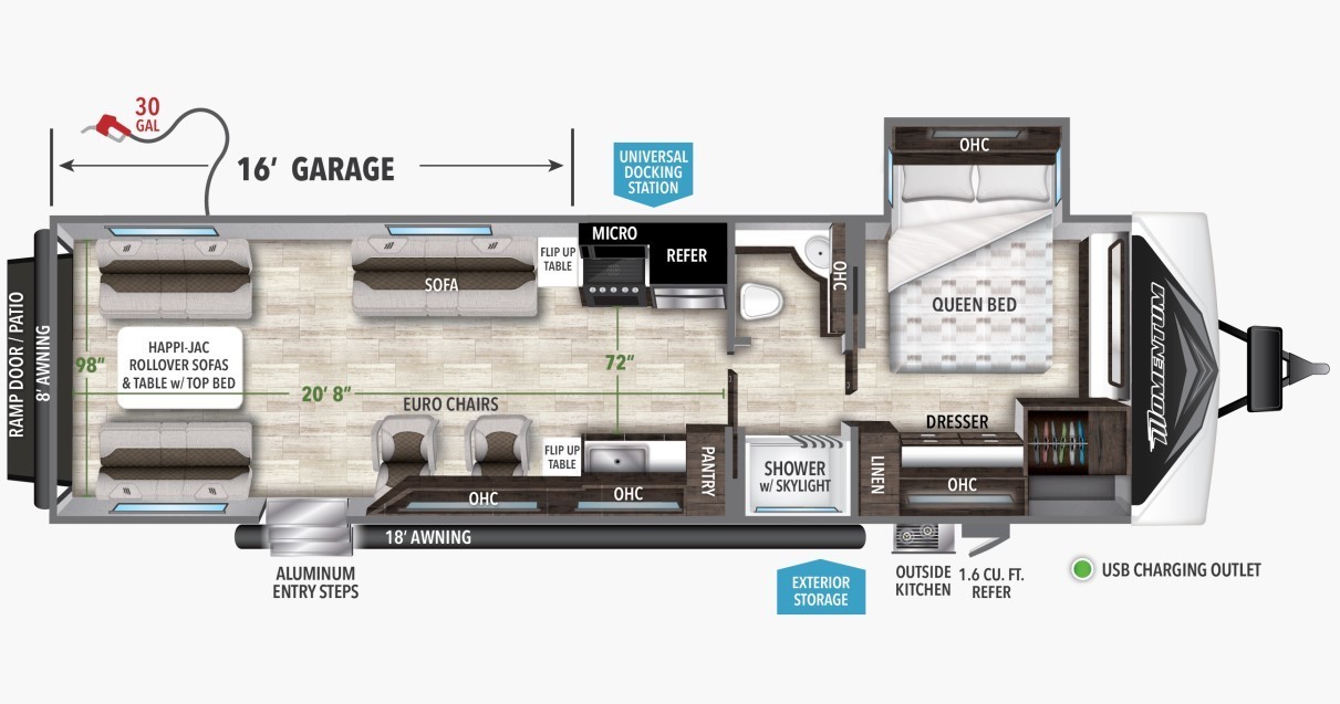 2023 Grand Design Momentum G-Class 32G Floorplan