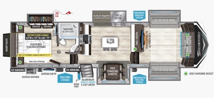 2023 Grand Design Momentum 336M Floorplan