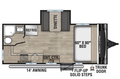 2023 KZ Escape E181MK OFF GRID Floorplan