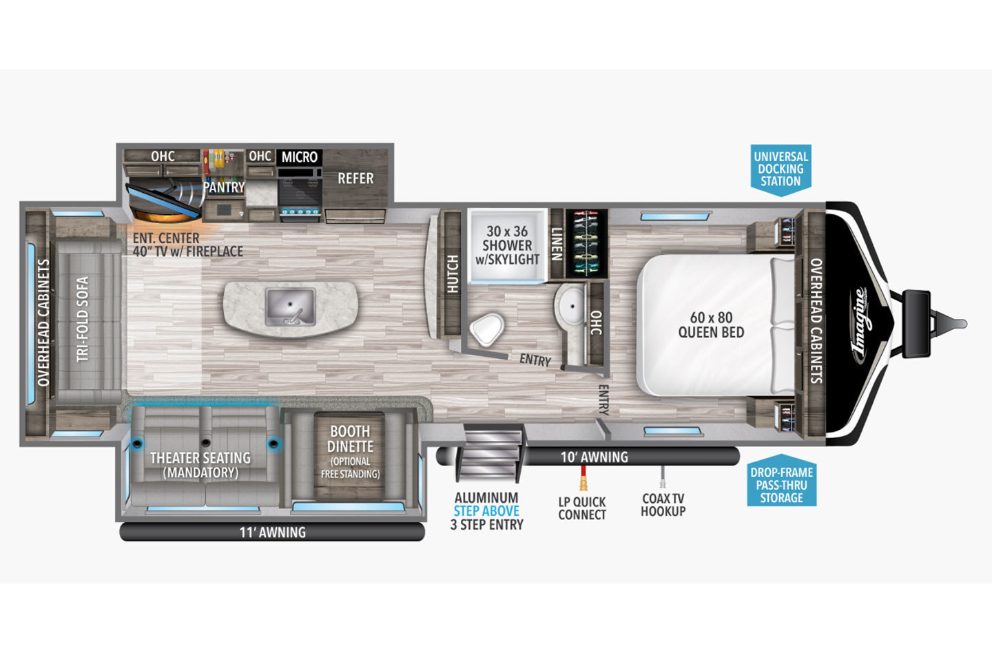 2023 Grand Design Imagine 2970RL Floorplan