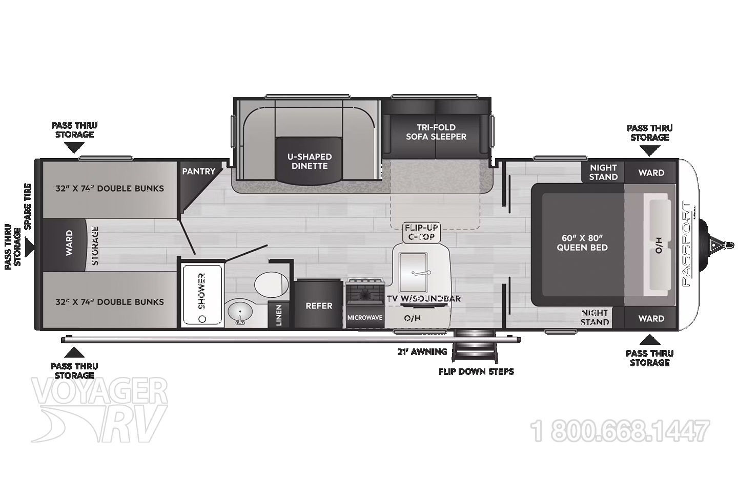 2023 Keystone Passport SL 282QBWE Floorplan