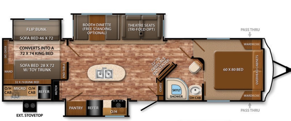 2015 Grand Design Reflection 308BHTS Floorplan