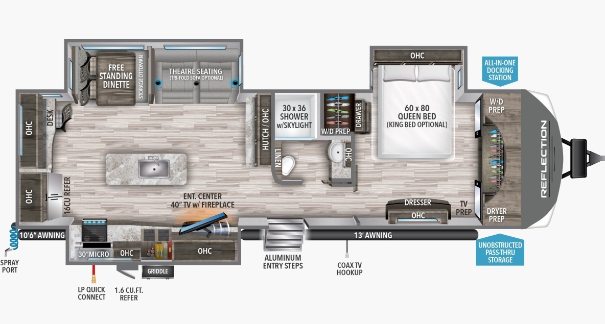 2023 Grand Design Reflection 310MKTS Floorplan