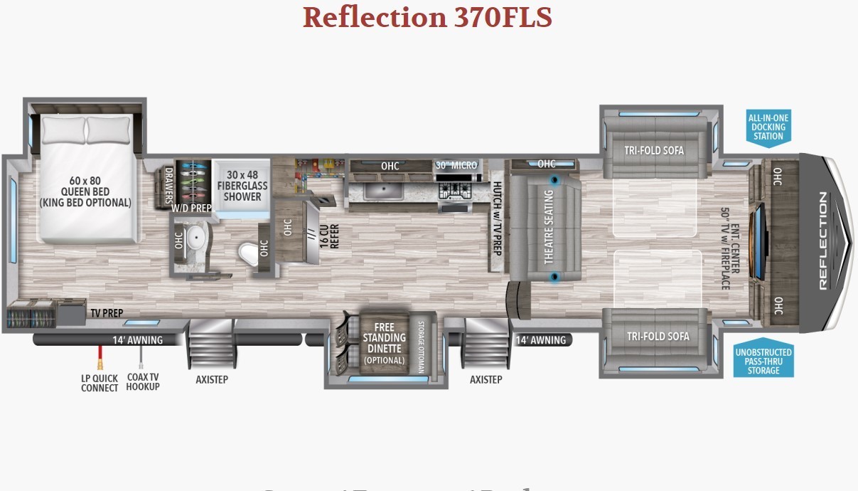 2023 Grand Design Reflection 370FLS Floorplan