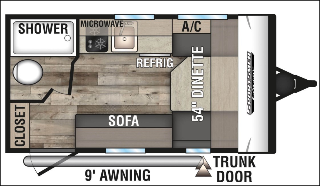 2023 KZ Sportsmen Classic 130RB OFF-ROAD Floorplan