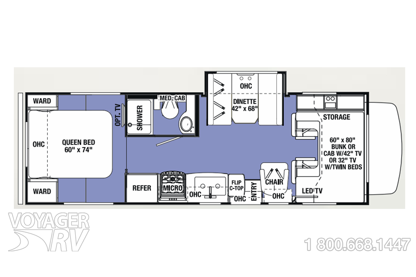 2016 Forest River Sunseeker 2650S - CDW Floorplan