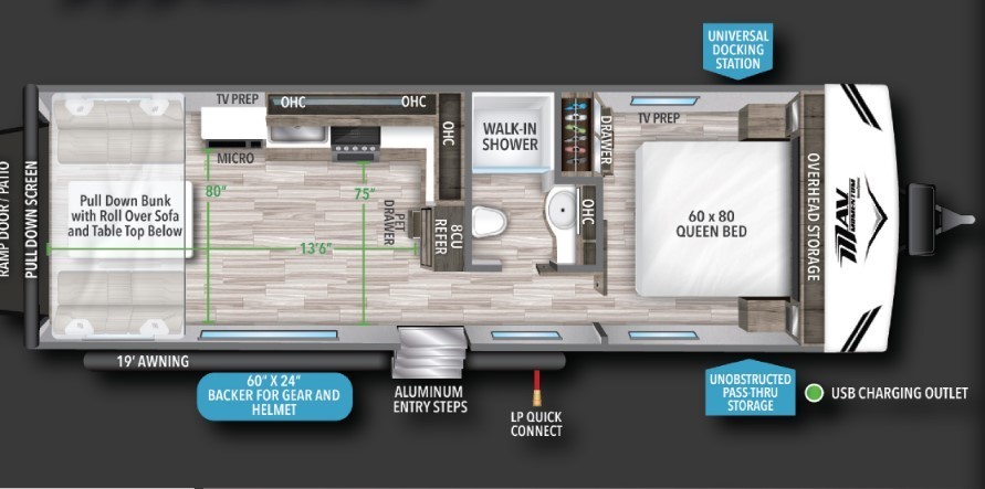 2023 Grand Design Momentum G-Class 27MAV Floorplan