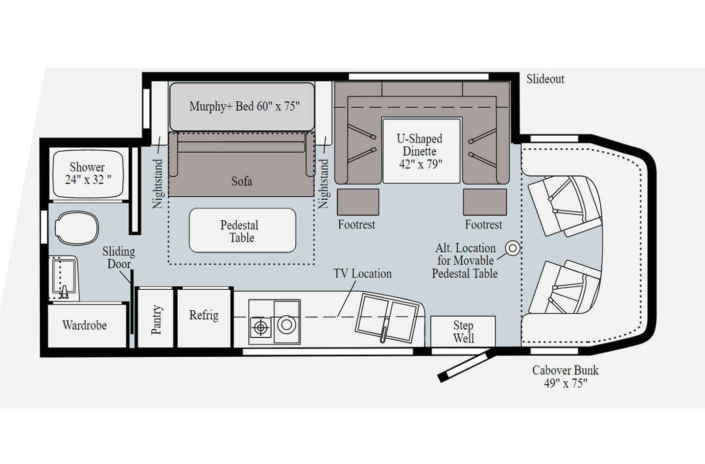 2023 Winnebago Navion 24D Floorplan