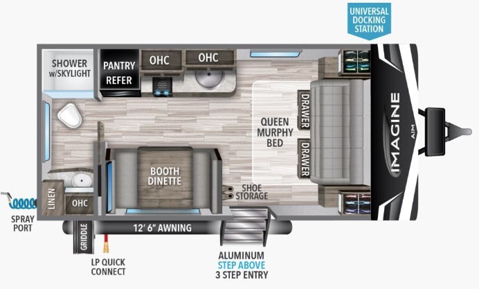 2023 Grand Design Imagine XLS 17MKE Floorplan