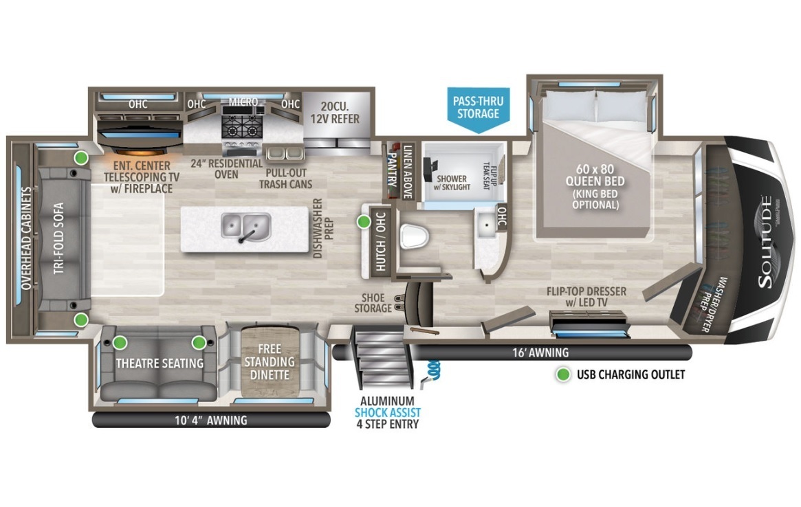 2023 Grand Design Solitude 310GK Floorplan