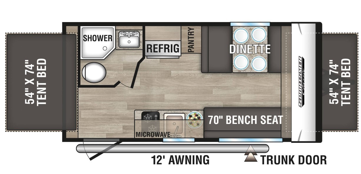 2023 KZ Sportsmen Classic 160RBT OFF ROAD Floorplan