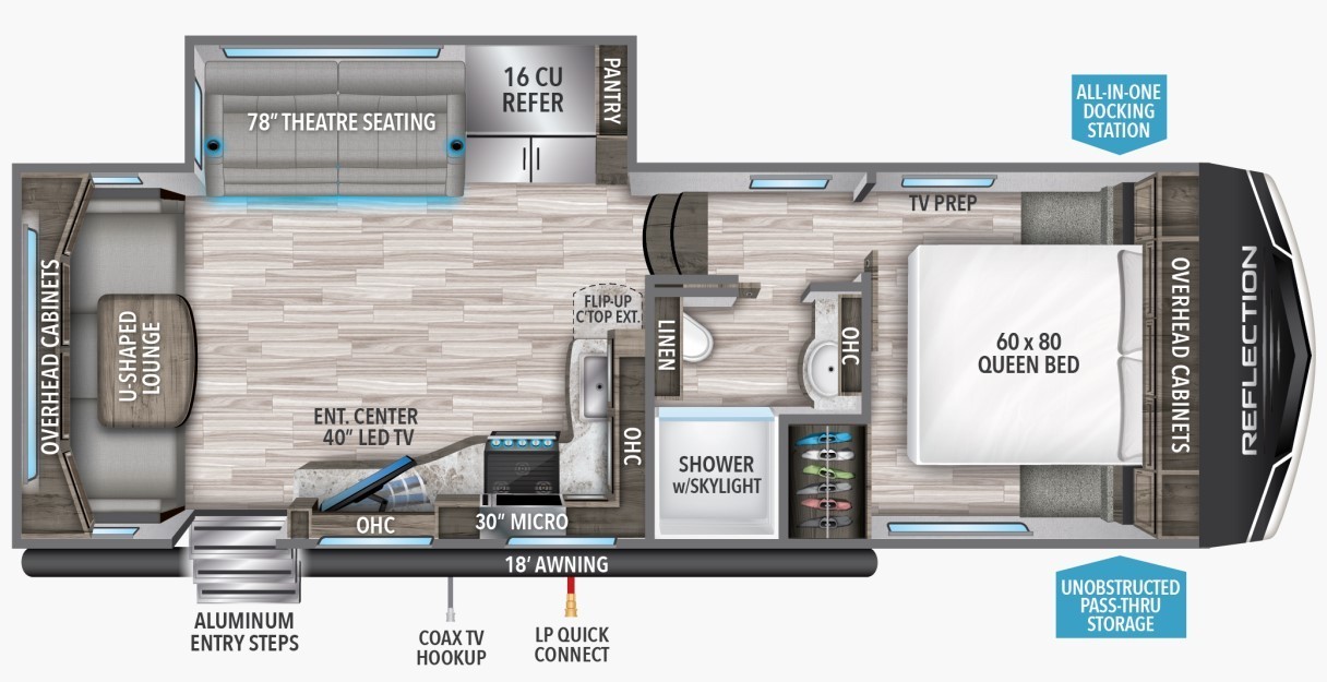 2023 Grand Design Reflection 150 Series 260RD Floorplan