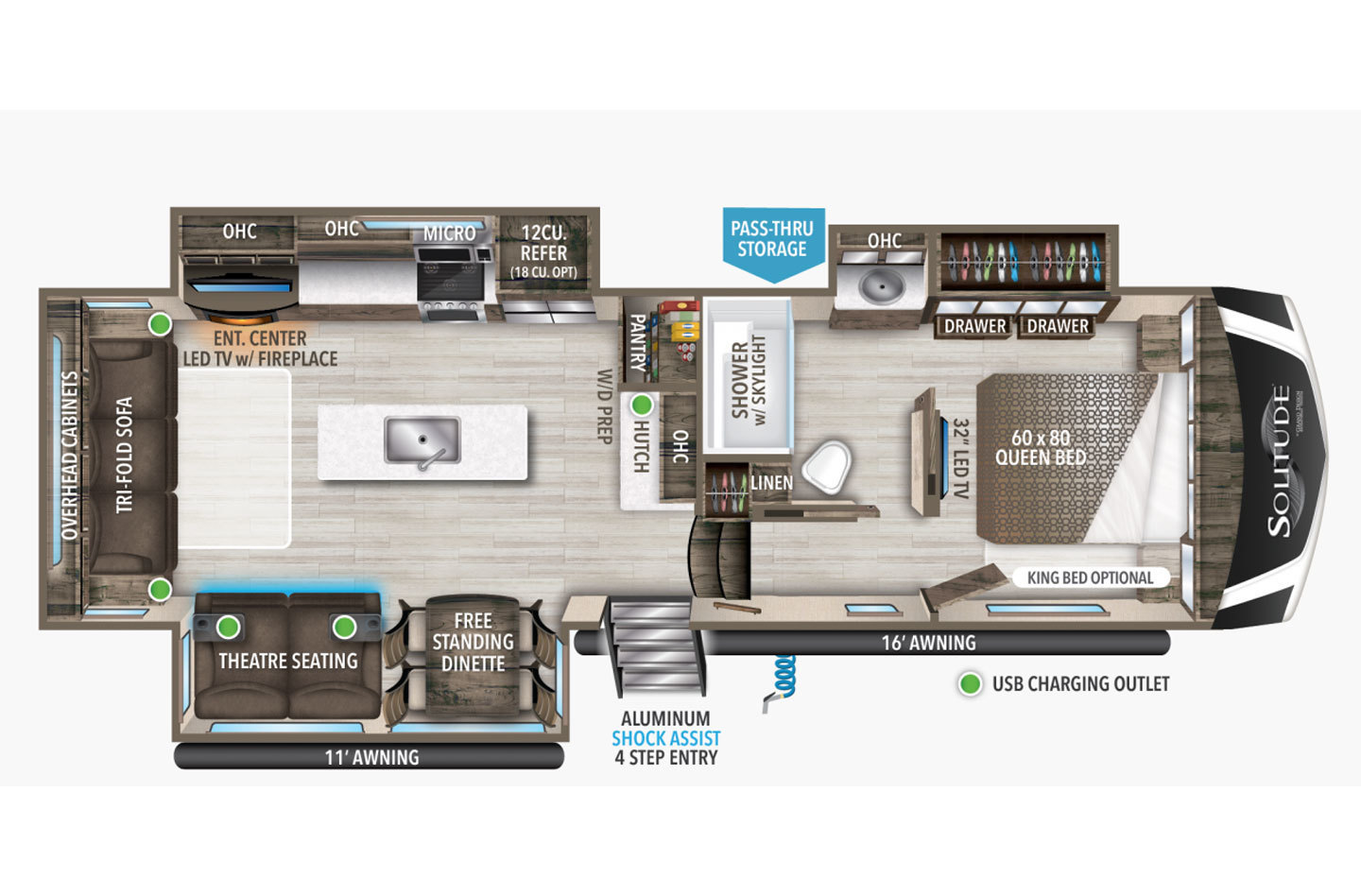 2023 Grand Design Solitude S-Class 2930RL Floorplan