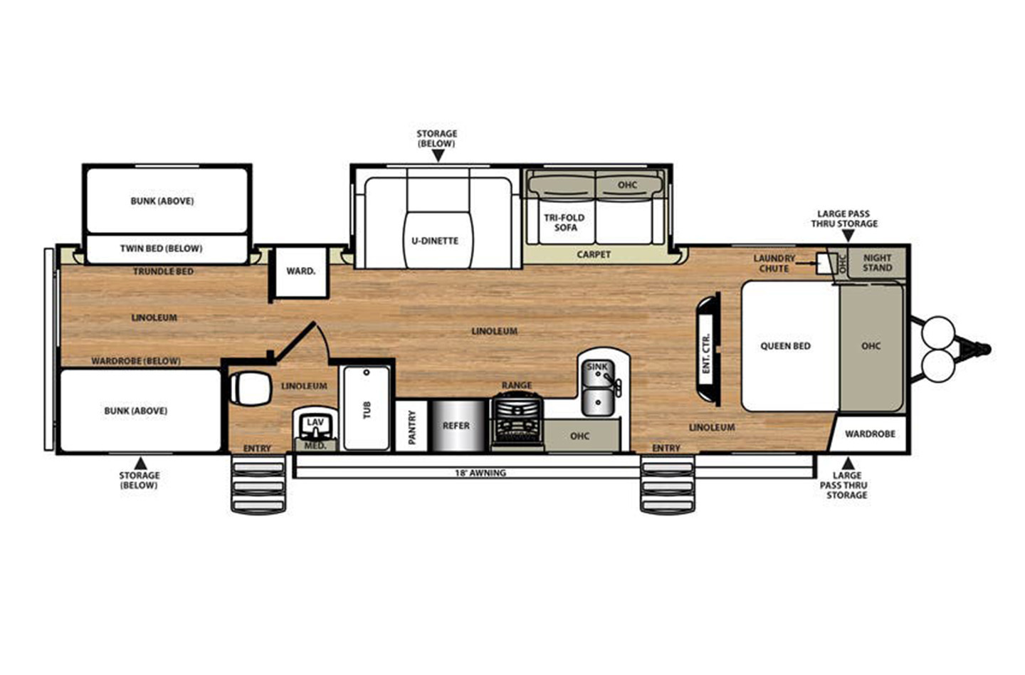 2015 Forest River Heritage Glen 31QBUD Floorplan