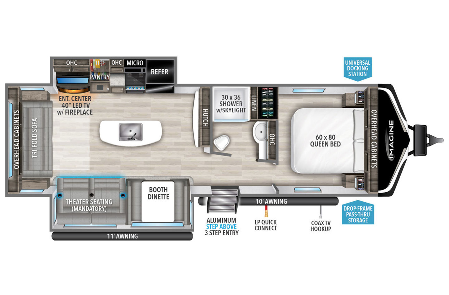 2023 Grand Design Imagine 2970RL Floorplan