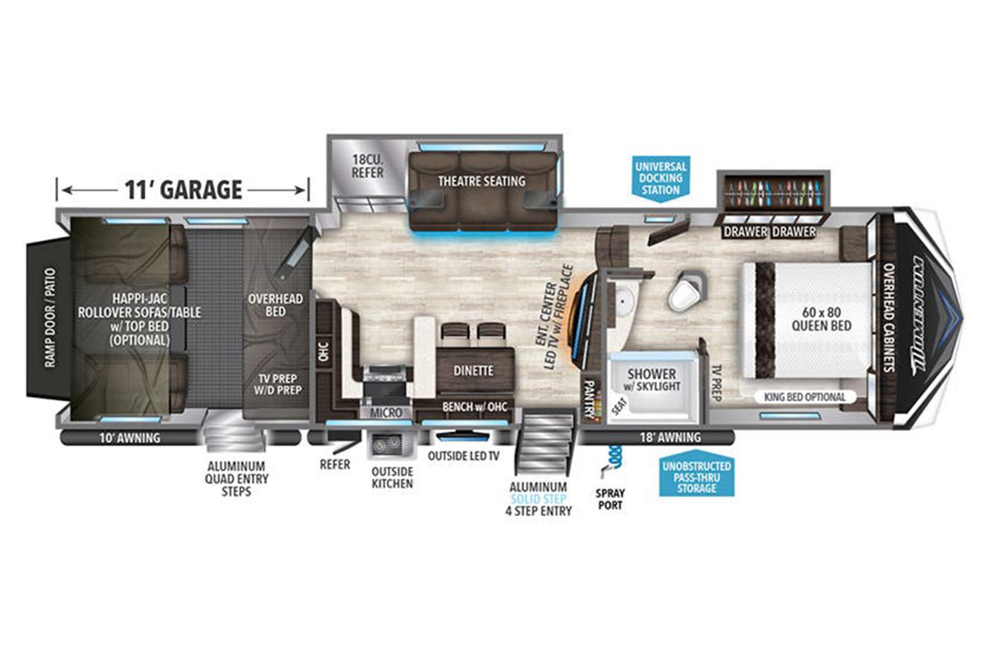 2018 Grand Design Momentum 354M Floorplan