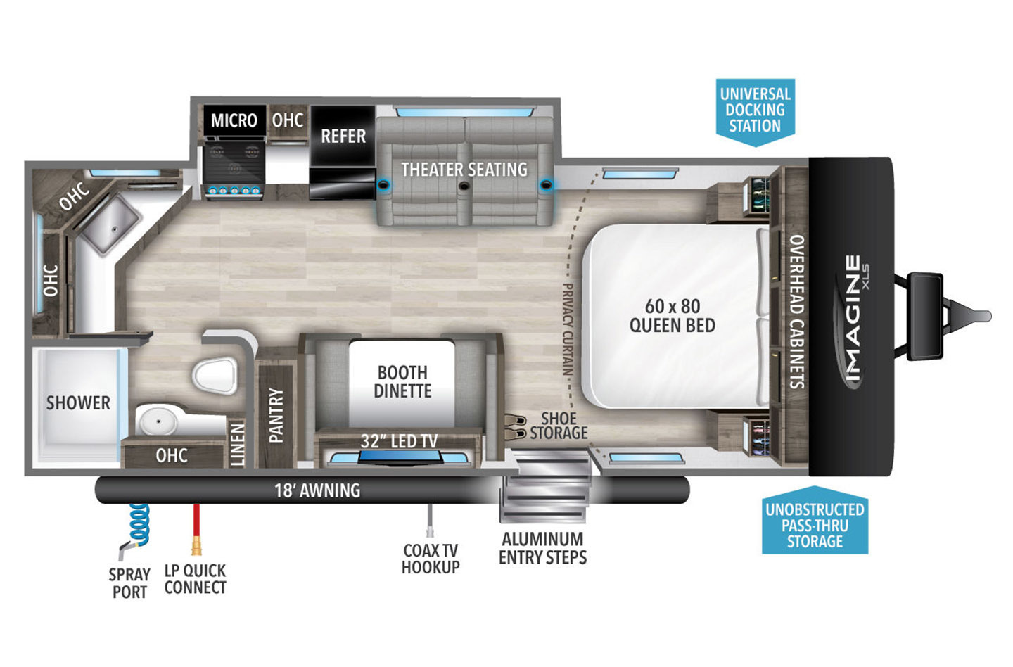2023 Grand Design Imagine XLS 22MLE Floorplan