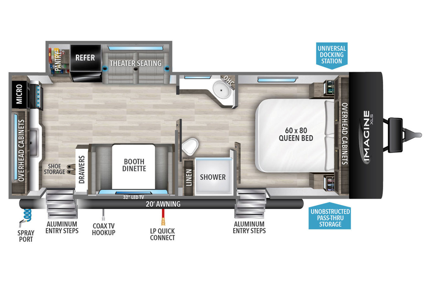 2023 Grand Design Imagine XLS 23LDE Floorplan