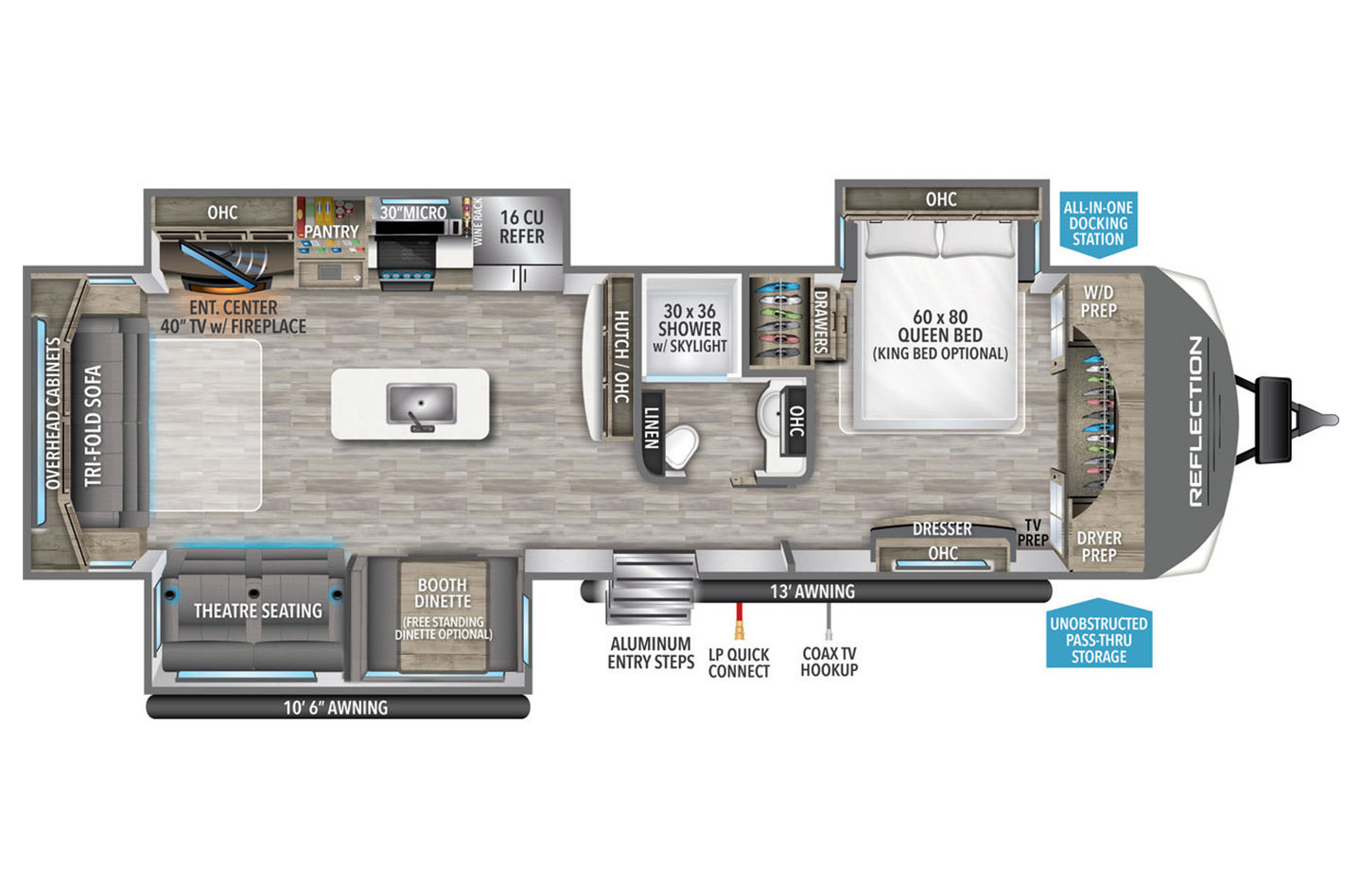 2023 Grand Design Reflection 297RSTS Floorplan