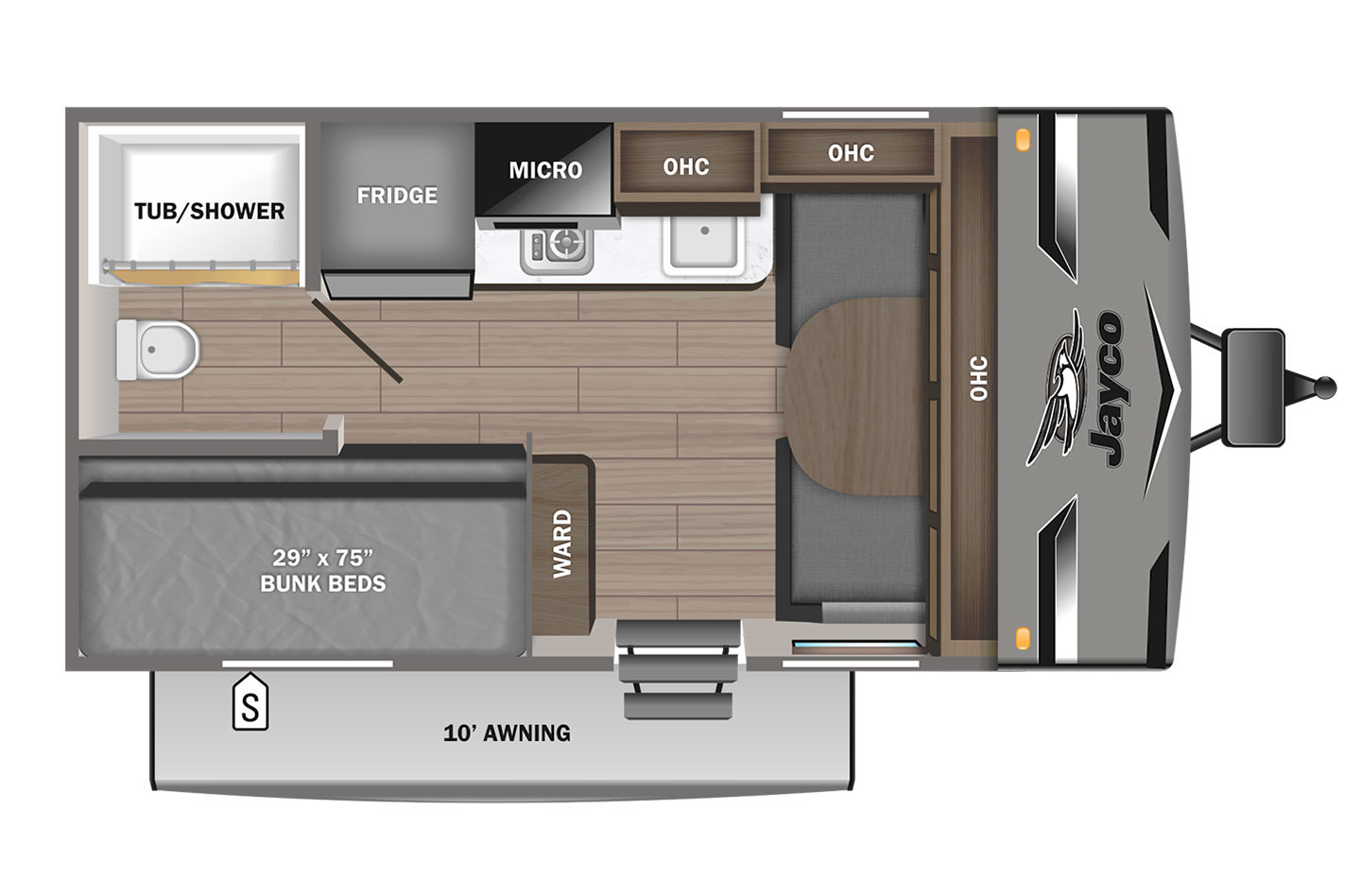 2023 Jayco Jay Feather Micro 171BH Floorplan