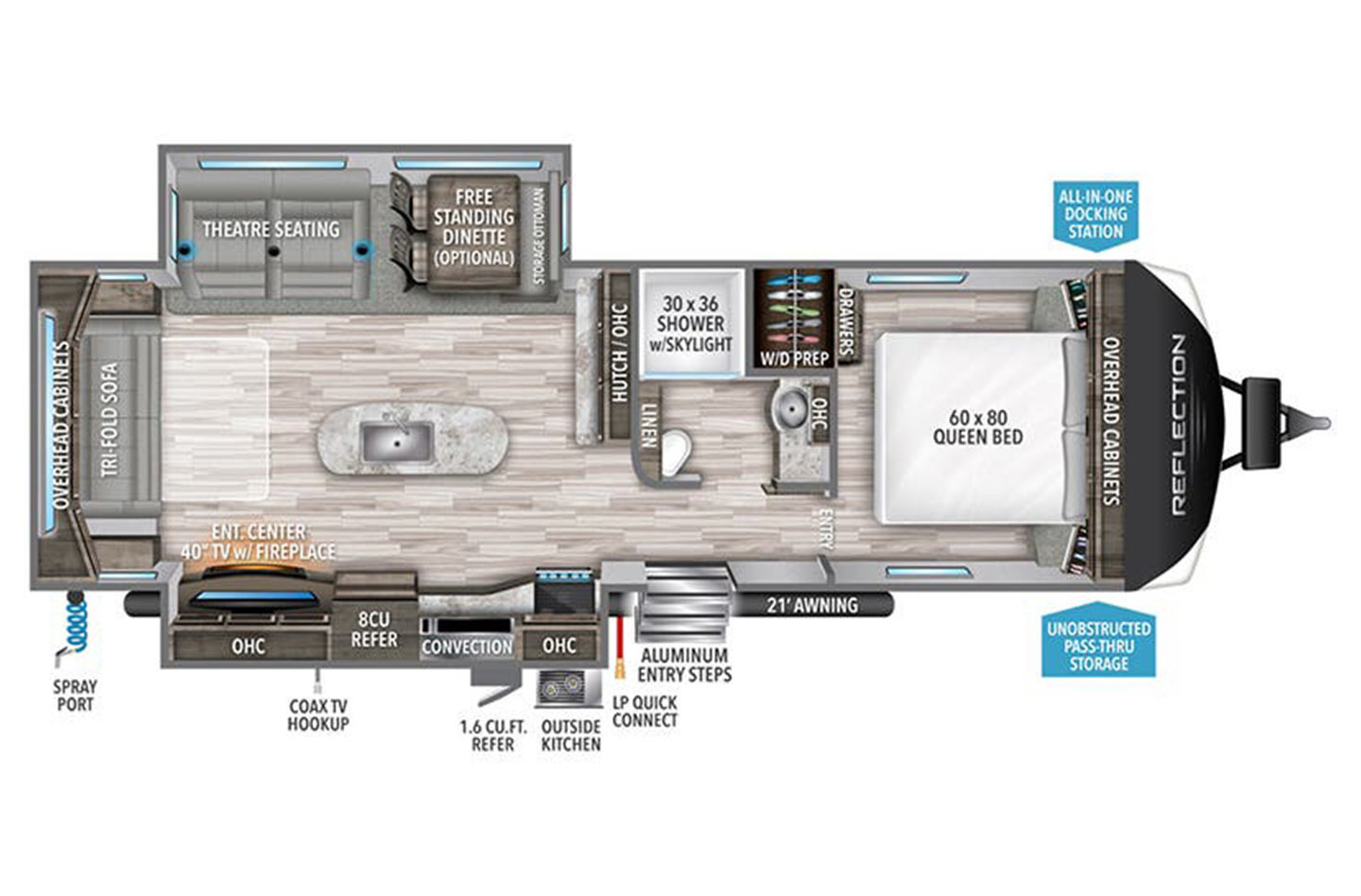 2020 Grand Design Reflection 297RSTS Floorplan