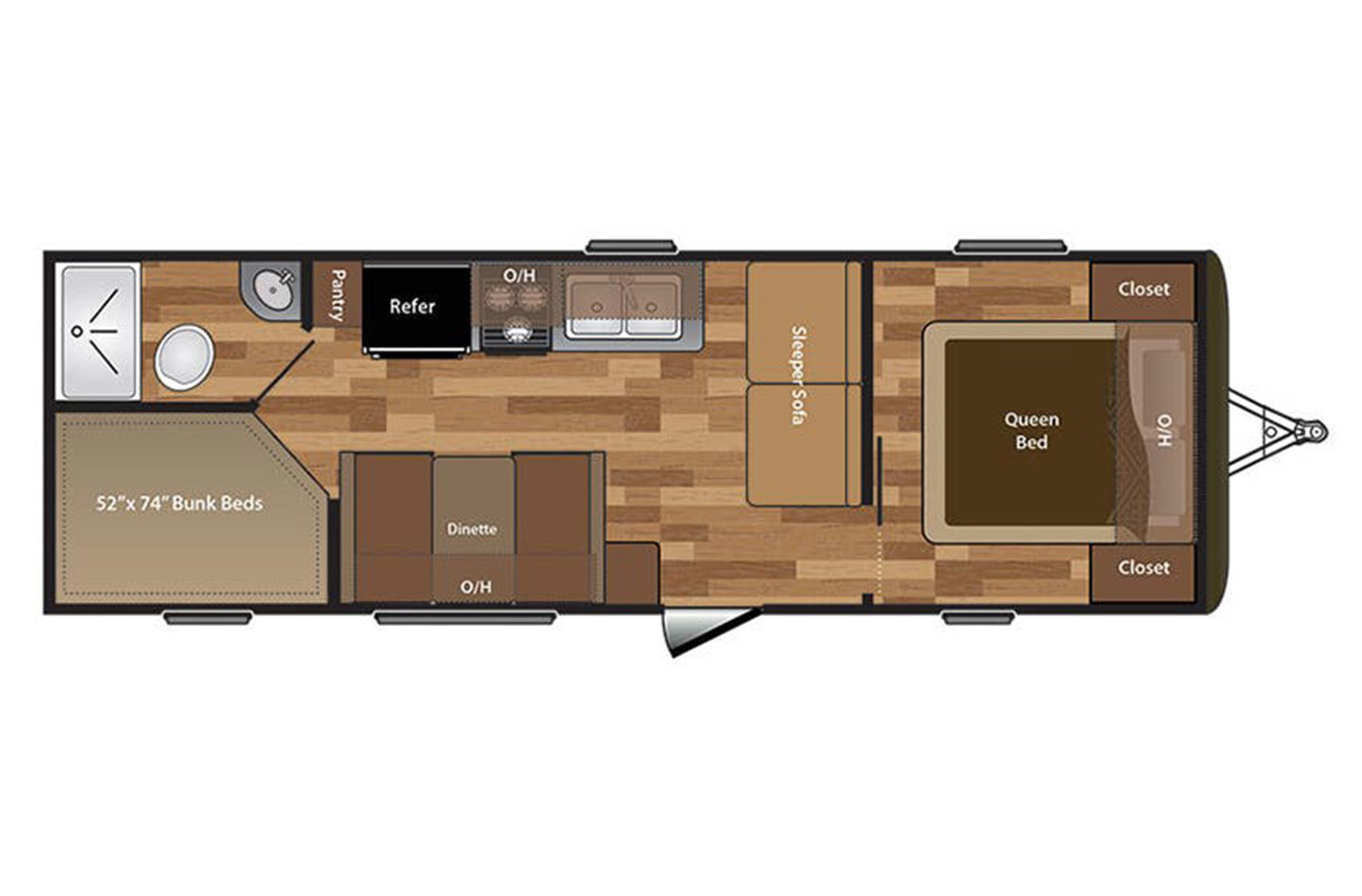 2018 Keystone Hideout 25LHSWE Floorplan