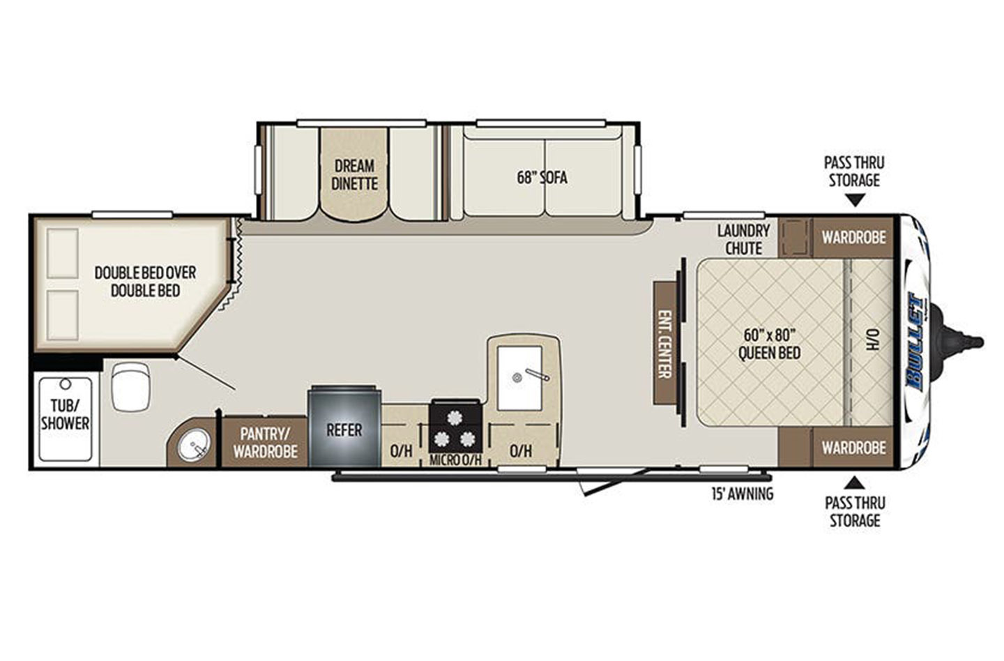 2019 Keystone Bullet 273BHSWE Floorplan