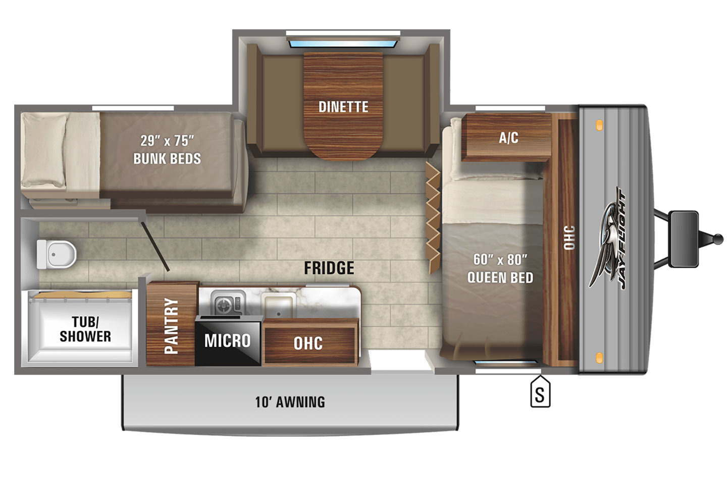 2021 Jayco Jay Flight 184BS Baja Floorplan