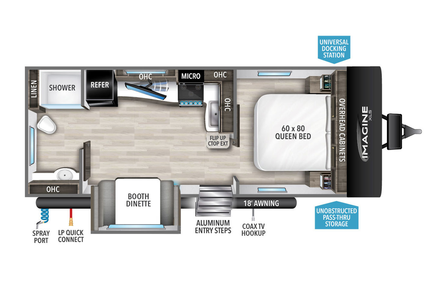 2024 Grand Design Imagine XLS 22RBE Floorplan