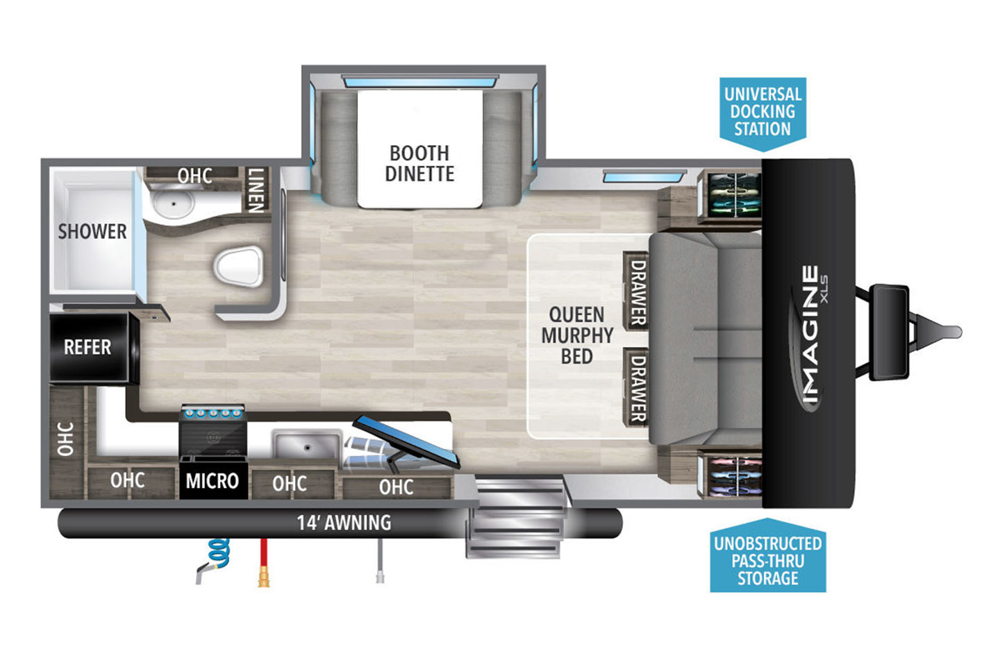 2024 Grand Design Imagine XLS 17MKE Floorplan